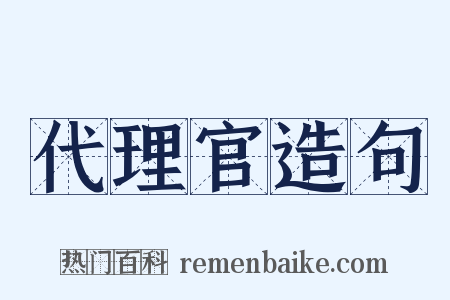 代理官造句是什么意思的图片